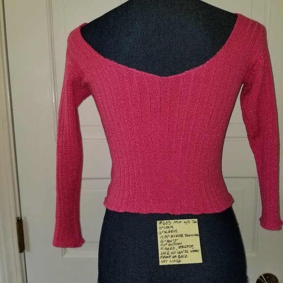 #603 NWOT KD Dance Sexy Hot Pink Ribbed Knit Top S - Picture 5 of 10